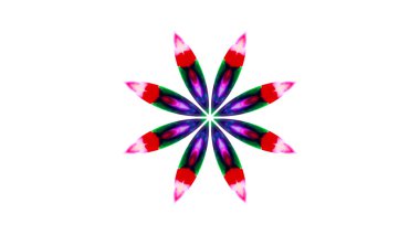 Soyut boya fırça mürekkep patlayabilir formanın düzgün kavramı simetrik desen süs dekoratif Kaleidoscope hareketi geometrik daire ve yıldız şekiller