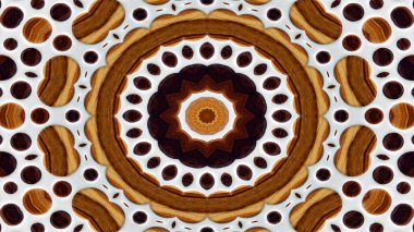 Ahşap arka plan kavramı simetrik desen süs dekoratif Kaleidoscope hareketi geometrik daire ve yıldız şekli