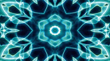 Soyut su kavramı simetrik desen süs dekoratif Kaleidoscope hareketi geometrik daire ve yıldız şekiller