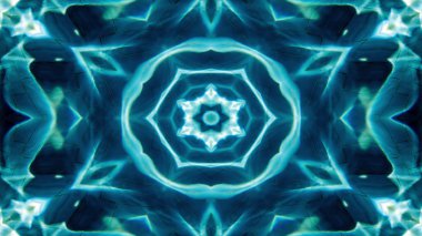 Soyut su kavramı simetrik desen süs dekoratif Kaleidoscope hareketi geometrik daire ve yıldız şekiller