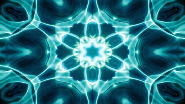 Soyut su kavramı simetrik desen süs dekoratif Kaleidoscope hareketi geometrik daire ve yıldız şekiller