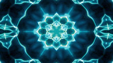 Soyut su kavramı simetrik desen süs dekoratif Kaleidoscope hareketi geometrik daire ve yıldız şekiller