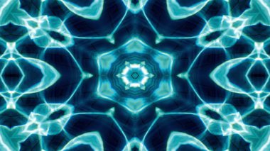 Soyut su kavramı simetrik desen süs dekoratif Kaleidoscope hareketi geometrik daire ve yıldız şekiller