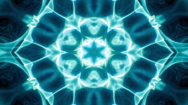 Soyut su kavramı simetrik desen süs dekoratif Kaleidoscope hareketi geometrik daire ve yıldız şekiller