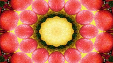 Soyut sebze gıda kavramı simetrik desen süs dekoratif Kaleidoscope hareketi geometrik daire ve yıldız şekli