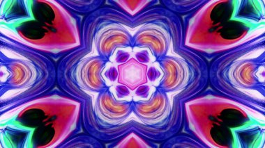 Soyut boya fırça mürekkep patlayabilir formanın düzgün kavramı simetrik desen süs dekoratif Kaleidoscope hareketi geometrik daire ve yıldız şekli