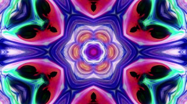 Soyut boya fırça mürekkep patlayabilir formanın düzgün kavramı simetrik desen süs dekoratif Kaleidoscope hareketi geometrik daire ve yıldız şekli