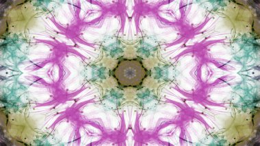 Soyut boya fırça mürekkep patlayabilir formanın düzgün kavramı simetrik desen süs dekoratif Kaleidoscope hareketi geometrik daire ve yıldız şekli