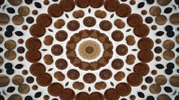 Abstrakte Holz Hintergrund Konzept Symmetrische Muster Ornamentale Dekorative Kaleidoskop Bewegung — Stockfoto