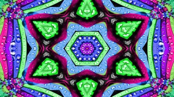 Abstract Water Concept Symmetric Pattern Ornamental Decorative Kaleidoscope Movement Geometric — Stock Photo, Image