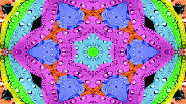 Abstract Water Concept Symmetric Pattern Ornamental Decorative Kaleidoscope Movement Geometric — Stock Photo, Image