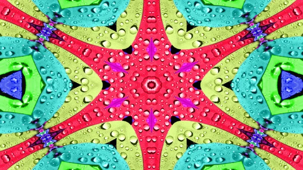 Abstraktes Wasserkonzept Symmetrisches Muster Ornamentales Dekoratives Kaleidoskop Bewegung Geometrischer Kreis — Stockfoto