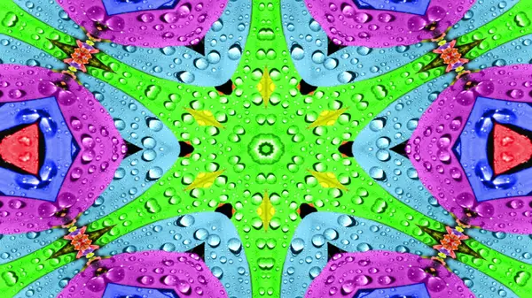 Abstraktes Wasserkonzept Symmetrisches Muster Ornamentales Dekoratives Kaleidoskop Bewegung Geometrischer Kreis — Stockfoto