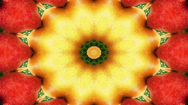 Soyut Sebze Gıda Kavramı Simetrik Desen Süs Dekoratif Kaleidoscope Hareketi — Stok fotoğraf