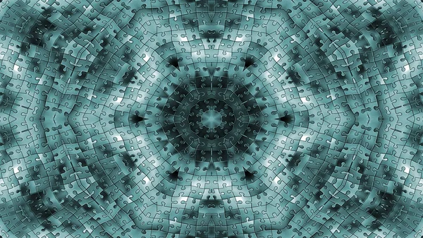 パズル概念対称パターン装飾装飾的な万華鏡運動幾何学的な円と星の形を抽象化します — ストック写真