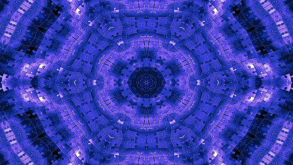 Abstract Puzzles Concept Symmetric Pattern Ornamental Decorative Kaleidoscope Movement Geometric — Stock Photo, Image