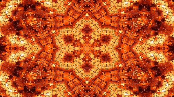 Abstrakte Rätsel Konzept Symmetrische Muster Ornamentale Dekorative Kaleidoskop Bewegung Geometrischer — Stockfoto