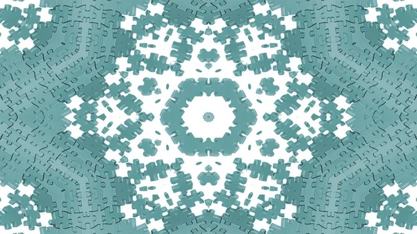 パズル概念対称パターン装飾装飾的な万華鏡運動幾何学的な円と星の形を抽象化します — ストック写真