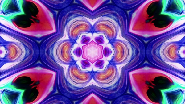 Soyut boya fırça mürekkep patlayabilir formanın düzgün kavramı simetrik desen süs dekoratif Kaleidoscope hareketi geometrik daire ve yıldız şekli