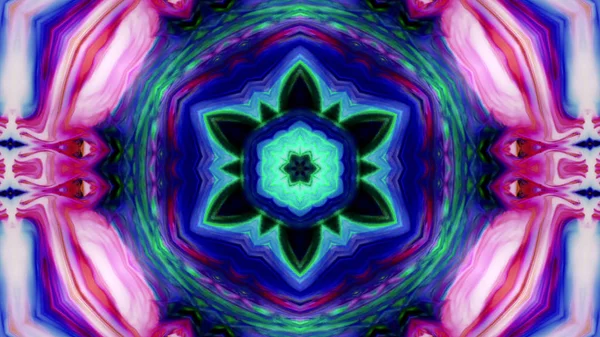 Soyut boya fırça mürekkep patlayabilir formanın düzgün kavramı simetrik desen süs dekoratif Kaleidoscope hareketi geometrik daire ve yıldız şekli