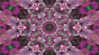 Soyut boya fırça mürekkep patlayabilir formanın düzgün kavramı simetrik desen süs dekoratif Kaleidoscope hareketi geometrik daire ve yıldız şekli