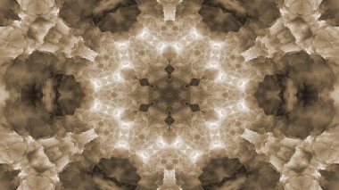 Soyut boya fırça mürekkep patlayabilir formanın düzgün kavramı simetrik desen süs dekoratif Kaleidoscope hareketi geometrik daire ve yıldız şekli