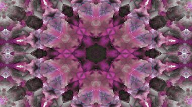 Soyut boya fırça mürekkep patlayabilir formanın düzgün kavramı simetrik desen süs dekoratif Kaleidoscope hareketi geometrik daire ve yıldız şekli