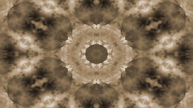 Soyut boya fırça mürekkep patlayabilir formanın düzgün kavramı simetrik desen süs dekoratif Kaleidoscope hareketi geometrik daire ve yıldız şekli