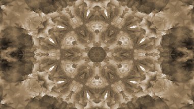 Soyut boya fırça mürekkep patlayabilir formanın düzgün kavramı simetrik desen süs dekoratif Kaleidoscope hareketi geometrik daire ve yıldız şekli