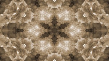 Soyut boya fırça mürekkep patlayabilir formanın düzgün kavramı simetrik desen süs dekoratif Kaleidoscope hareketi geometrik daire ve yıldız şekli