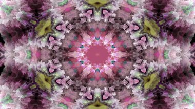 Soyut boya fırça mürekkep patlayabilir formanın düzgün kavramı simetrik desen süs dekoratif Kaleidoscope hareketi geometrik daire ve yıldız şekli