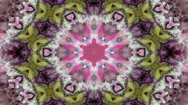 Soyut boya fırça mürekkep patlayabilir formanın düzgün kavramı simetrik desen süs dekoratif Kaleidoscope hareketi geometrik daire ve yıldız şekli