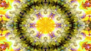 Soyut boya fırça mürekkep patlayabilir formanın düzgün kavramı simetrik desen süs dekoratif Kaleidoscope hareketi geometrik daire ve yıldız şekli