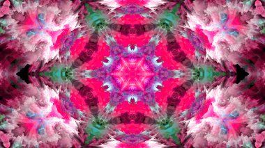 Soyut boya fırça mürekkep patlayabilir formanın düzgün kavramı simetrik desen süs dekoratif Kaleidoscope hareketi geometrik daire ve yıldız şekli