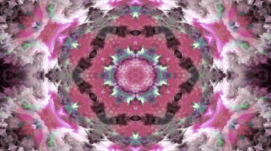 Soyut boya fırça mürekkep patlayabilir formanın düzgün kavramı simetrik desen süs dekoratif Kaleidoscope hareketi geometrik daire ve yıldız şekli