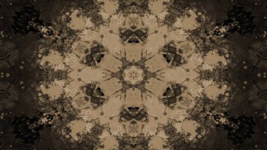 Soyut boya fırça mürekkep patlayabilir formanın düzgün kavramı simetrik desen süs dekoratif Kaleidoscope hareketi geometrik daire ve yıldız şekli