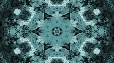 Soyut boya fırça mürekkep patlayabilir formanın düzgün kavramı simetrik desen süs dekoratif Kaleidoscope hareketi geometrik daire ve yıldız şekli