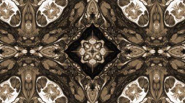 Soyut boya fırça mürekkep patlayabilir formanın düzgün kavramı simetrik desen süs dekoratif Kaleidoscope hareketi geometrik daire ve yıldız şekli