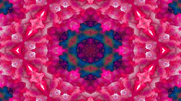 Soyut boya fırça mürekkep patlayabilir formanın düzgün kavramı simetrik desen süs dekoratif Kaleidoscope hareketi geometrik daire ve yıldız şekli