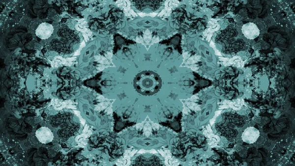 Soyut boya fırça mürekkep patlayabilir formanın düzgün kavramı simetrik desen süs dekoratif Kaleidoscope hareketi geometrik daire ve yıldız şekli