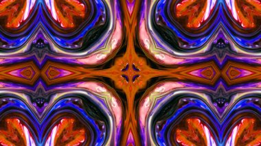 Soyut boya fırça mürekkep patlayabilir formanın düzgün kavramı simetrik desen süs dekoratif Kaleidoscope hareketi geometrik daire ve yıldız şekli