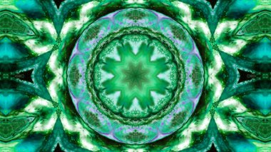 Soyut boya fırça mürekkep patlayabilir formanın düzgün kavramı simetrik desen süs dekoratif Kaleidoscope hareketi geometrik daire ve yıldız şekli