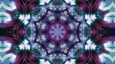 Soyut boya fırça mürekkep patlayabilir formanın düzgün kavramı simetrik desen süs dekoratif Kaleidoscope hareketi geometrik daire ve yıldız şekli