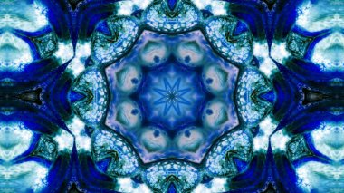 Soyut boya fırça mürekkep patlayabilir formanın düzgün kavramı simetrik desen süs dekoratif Kaleidoscope hareketi geometrik daire ve yıldız şekli