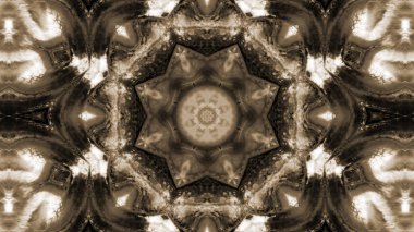 Soyut boya fırça mürekkep patlayabilir formanın düzgün kavramı simetrik desen süs dekoratif Kaleidoscope hareketi geometrik daire ve yıldız şekli