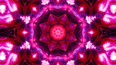 Soyut boya fırça mürekkep patlayabilir formanın düzgün kavramı simetrik desen süs dekoratif Kaleidoscope hareketi geometrik daire ve yıldız şekli