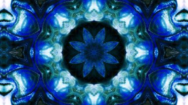 Soyut boya fırça mürekkep patlayabilir formanın düzgün kavramı simetrik desen süs dekoratif Kaleidoscope hareketi geometrik daire ve yıldız şekli