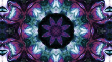 Soyut boya fırça mürekkep patlayabilir formanın düzgün kavramı simetrik desen süs dekoratif Kaleidoscope hareketi geometrik daire ve yıldız şekli