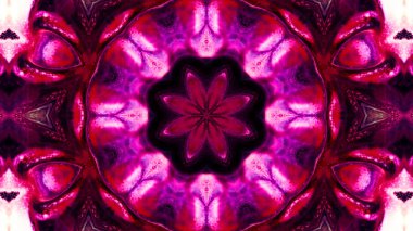 Soyut boya fırça mürekkep patlayabilir formanın düzgün kavramı simetrik desen süs dekoratif Kaleidoscope hareketi geometrik daire ve yıldız şekli