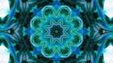 Soyut boya fırça mürekkep patlayabilir formanın düzgün kavramı simetrik desen süs dekoratif Kaleidoscope hareketi geometrik daire ve yıldız şekli